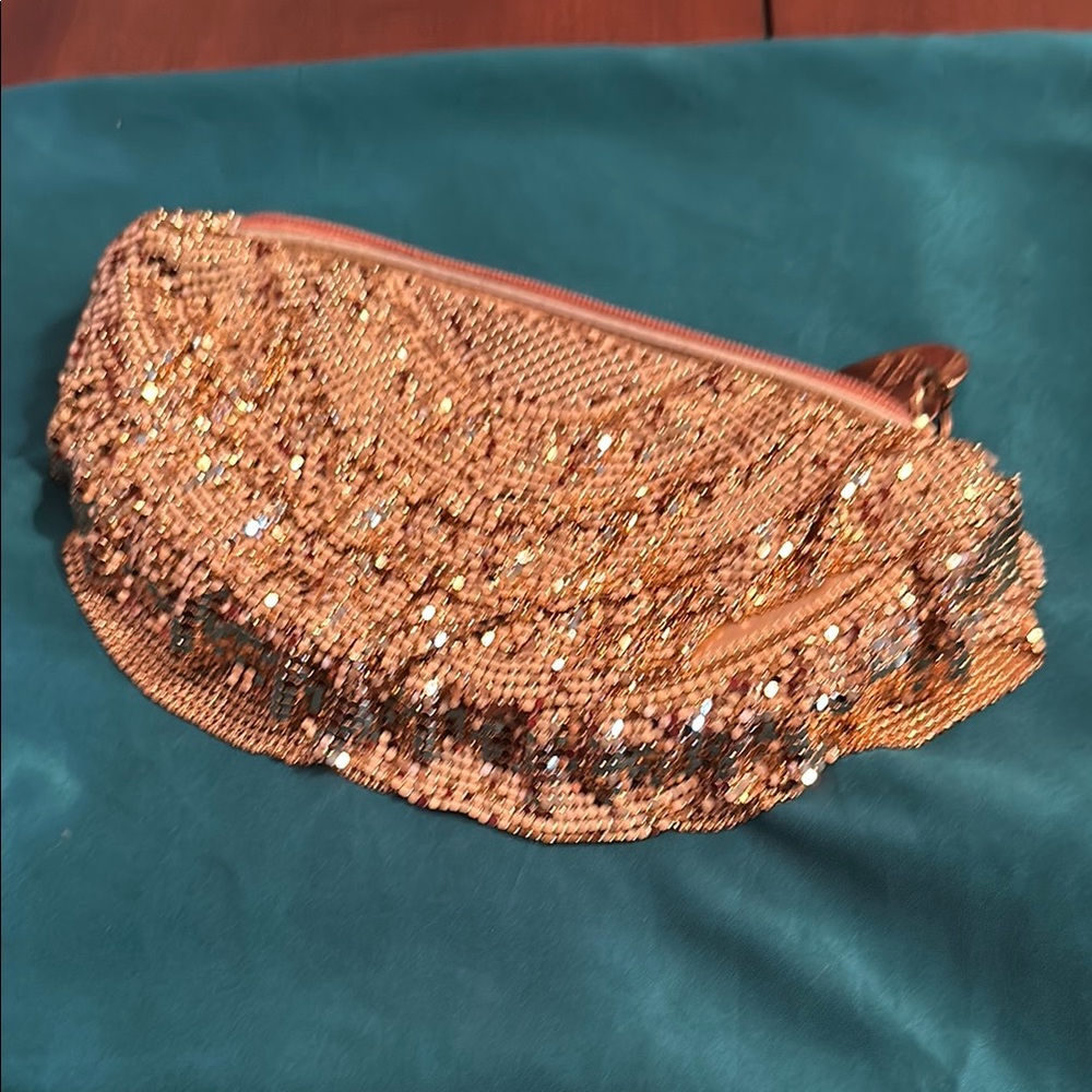 Gold Clutch with Wristlet for Elegant Evenings